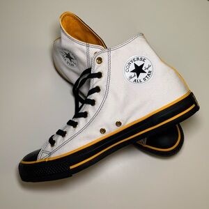 Converse Black and Yellow Canvas High-Top Sneakers